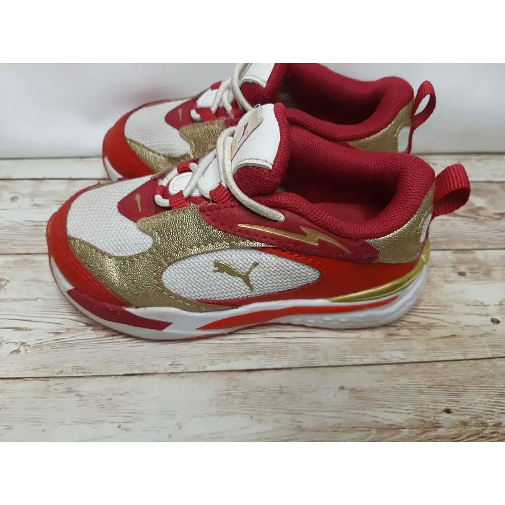 PUMA RsFast Glitz Ac Toddler Boys White Sneakers 384749-01 Size 7C